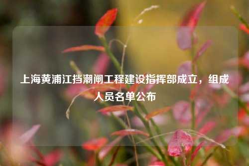 上海黄浦江挡潮闸工程建设指挥部成立，组成人员名单公布  第1张