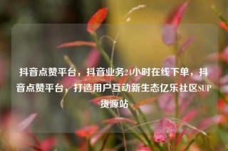 抖音点赞平台，抖音业务24小时在线下单，抖音点赞平台，打造用户互动新生态亿乐社区SUP货源站