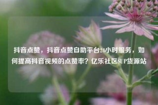 抖音点赞，抖音点赞自助平台24小时服务，如何提高抖音视频的点赞率？亿乐社区SUP货源站