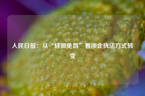 人民日报：从“轻微免罚”看涉企执法方式转变  第1张