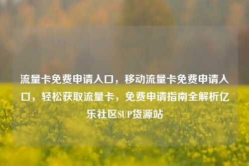流量卡免费申请入口，移动流量卡免费申请入口，轻松获取流量卡，免费申请指南全解析亿乐社区SUP货源站  第1张