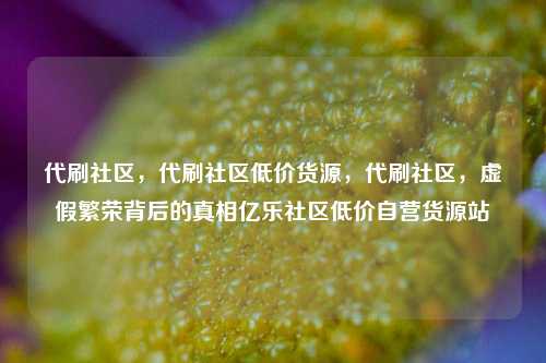 代刷社区，代刷社区低价货源，代刷社区，虚假繁荣背后的真相亿乐社区低价自营货源站  第1张