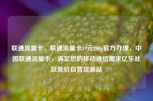 联通流量卡，联通流量卡19元200g官方办理，中国联通流量卡，满足您的移动通信需求亿乐社区低价自营货源站  第1张