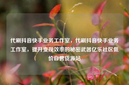 代刷抖音快手业务工作室，代刷抖音快手业务工作室，提升变现效率的秘密武器亿乐社区低价自营货源站  第1张